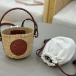 Chloe Small Horse Medal Basket In Natural Fibers